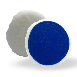 Boina de Lana para Pulidora Natural 170mm con Velcro 