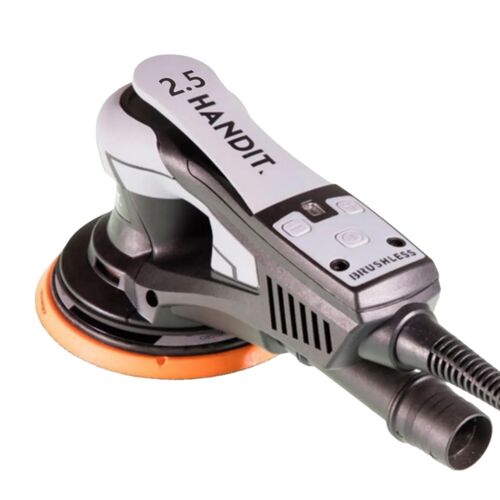Promoción Lijadora HANDIT Brushless 350W 150mm 2,5mm y Dos Cajas de Discos Cerámicos
