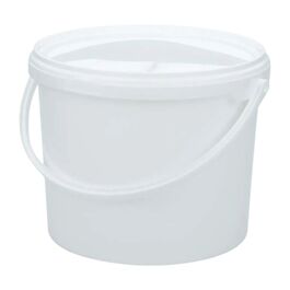 Cubo de Plástico Blanco 5L con Asa y Tapa